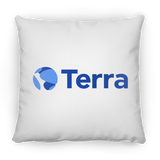 Terra Logo Medium Square Pillow White
