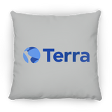Terra Logo Medium Square Pillow White